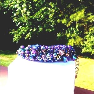 Sassy Jones Rochinda Glass Bracelet -Purple